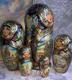 Russian matryoshka doll nesting babushka Saint Petersburg handmade exclusive