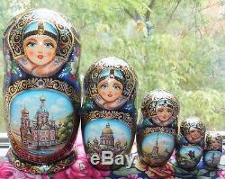 Russian matryoshka doll nesting babushka St Petersburg handmade exclusive SALE