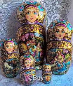 Russian matryoshka doll nesting babushka Tales handmade exclusive