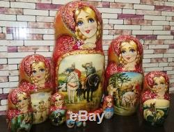 Russian matryoshka doll nesting babushka Tales handmade exclusive