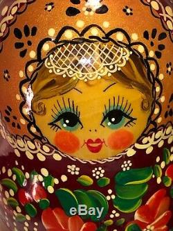 Russian matryoshka doll nesting babushka Wedding Lace Moscow handmade Signed