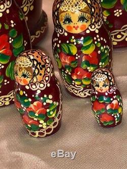 Russian matryoshka doll nesting babushka Wedding Lace Moscow handmade Signed