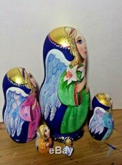 Russian matryoshka doll nesting babushka beauty Angel handmade exclusive