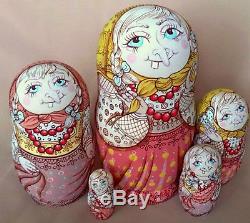 Russian matryoshka doll nesting babushka beauty Baba Yaga handmade exclusive