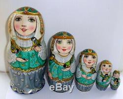 Russian matryoshka doll nesting babushka beauty Birds handmade exclusive