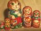 Russian Matryoshka Doll Nesting Babushka Beauty Cats Easter Handmade Exclusive