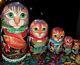 Russian Matryoshka Doll Nesting Babushka Beauty Cats Fish Handmade Exclusive