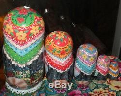 Russian matryoshka doll nesting babushka beauty Cats fish handmade exclusive
