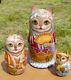 Russian Matryoshka Doll Nesting Babushka Beauty Cats Handmade Exclusive