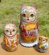 Russian Matryoshka Doll Nesting Babushka Beauty Cats Lady Handmade Exclusive
