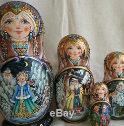 Russian matryoshka doll nesting babushka beauty Christmas handmade exclusive