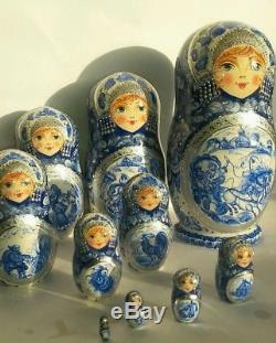 Russian matryoshka doll nesting babushka beauty Gjel handmade exclusive