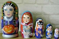 Russian matryoshka doll nesting babushka beauty Halloween handmade