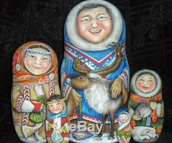 Russian matryoshka doll nesting babushka beauty Notth handmade exclusive
