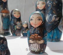 Russian matryoshka doll nesting babushka beauty Samovar handmade exclusive