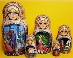 Russian matryoshka doll nesting babushka beauty Tales flower handmade