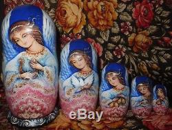 Russian matryoshka doll nesting babushka beauty angels handmade exclusive