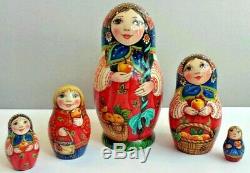 Russian matryoshka doll nesting babushka beauty apple handmade exclusive