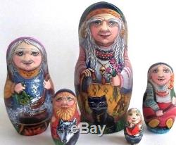 Russian matryoshka doll nesting babushka beauty baba yaga handmade exclusive