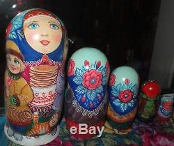 Russian matryoshka doll nesting babushka beauty carnival handmade exclusive SALE