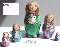 Russian matryoshka doll nesting babushka beauty chickens handmade exclusive