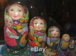 Russian matryoshka doll nesting babushka beauty chickens handmade exclusive SALE