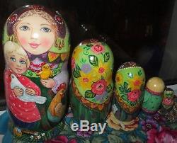 Russian matryoshka doll nesting babushka beauty chickens handmade exclusive SALE
