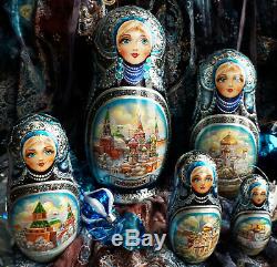 Russian matryoshka doll nesting babushka beauty city Moscow handmade exclusive