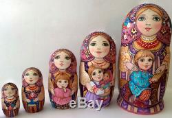 Russian matryoshka doll nesting babushka beauty color handmade exclusive