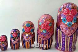 Russian matryoshka doll nesting babushka beauty color handmade exclusive