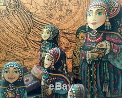 Russian matryoshka doll nesting babushka beauty dark handmade exclusive