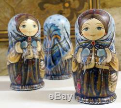Russian matryoshka doll nesting babushka beauty girl Fair handmade exclusive