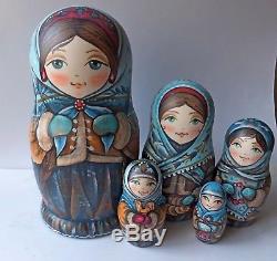 Russian matryoshka doll nesting babushka beauty girl Fair handmade exclusive
