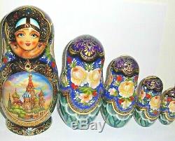 Russian matryoshka doll nesting babushka beauty girl Moscow handmade exclusive