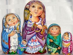 Russian matryoshka doll nesting babushka beauty girl Night handmade exclusive