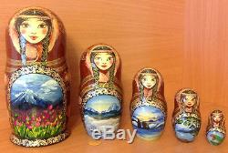 Russian matryoshka doll nesting babushka beauty girl North handmade exclusive