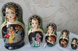 Russian matryoshka doll nesting babushka beauty girl Tales handmade exclusive