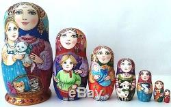 Russian matryoshka doll nesting babushka beauty girl animals handmade exclusive