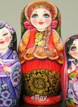 Russian matryoshka doll nesting babushka beauty girl handmade
