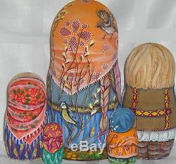 Russian matryoshka doll nesting babushka beauty girl willow handmade exclusive
