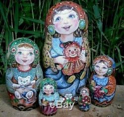 Russian matryoshka doll nesting babushka beauty girls handmade exclusive