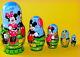 Russian Matryoshka Doll Nesting Babushka Beauty Mickey Mouse Tales Handmade