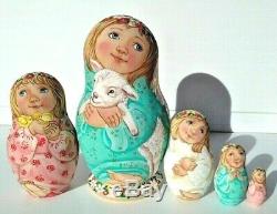 Russian matryoshka doll nesting babushka beauty mini Angel handmade exclusive