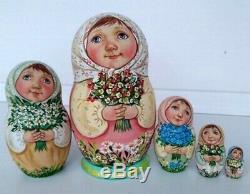 Russian matryoshka doll nesting babushka beauty mini girl handmade exclusive