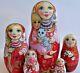 Russian Matryoshka Doll Nesting Babushka Beauty Red Cat Handmade Exclusive