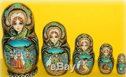 Russian matryoshka doll nesting babushka beauty summer handmade