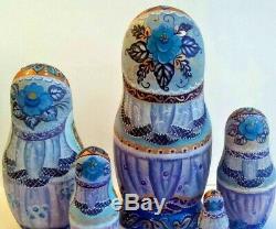 Russian matryoshka doll nesting babushka beauty winter gjel handmade exclusive