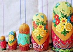 Russian matryoshka doll nesting babushka chickens handmade exclusive