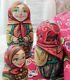 Russian Matryoshka Doll Nesting Babushka Food Basket Handmade Exclusive