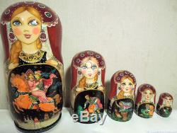 Russian matryoshka doll nesting babushka tales handmade
